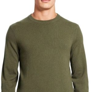 Theory green cashmere crewneck sweater